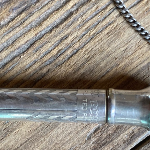 Antique Sterling Silver Dance Card Holder Mechanical Pencil Edwardian c 1915 - Picture 4 of 6